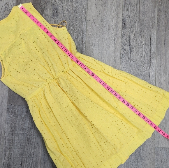 SOLD 🌟 J. Crew Yellow Eyelet Sleeveless Fit and Flair Shirtdress Size 4 - Picture 15 of 16